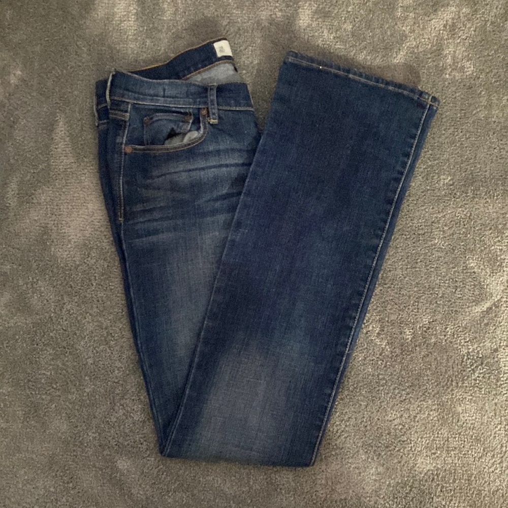 Abercrombie & Fitch dark wash, low rise, boot cut jeans. Barely worn.